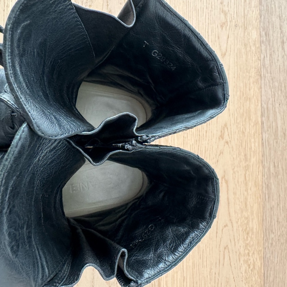 CHANEL Black Classic Combat Boots - Picture 7 of 11